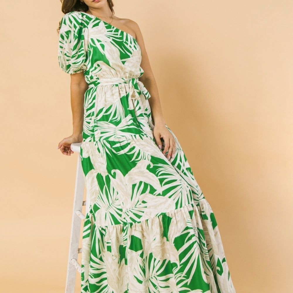 Flying Tomato Green One Shoulder Dress by Flying Tomato - large - Picture 2 of 12